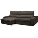 Ver imagem 5 de Sofá Retrátil Reclinável para Sala 4 Lugares 290cm Aisha F04 Veludo Marrom Escuro - Lyam Decor