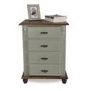 Ver imagem 3 de Mesa de Cabeceira 4 Gavetas Retrô Pés Bola Madeira Florença - Laca Verde Chá/imbuia