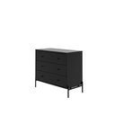Ver imagem 3 de Cômoda 3 Gavetas Jasper 94 Cm - Preto Fosco