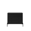Ver imagem 1 de Cômoda 3 Gavetas Jasper 94 Cm - Preto Fosco