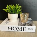 Ver imagem 3 de Livro de papelão, vaso branco cerâmico e castiçal de vidro