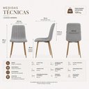 Ver imagem 3 de Conjunto 3 Cadeiras de Mesa Jantar Cozinha Kendra Estofada em Linho Moderna 120kg