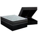 Ver imagem 1 de Cama Box Baú King: Colchão Molas Ortobom Nanolastic Light + Base Crc Suede Black(186x198)