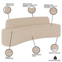 Ver imagem 2 de Sofá 3 Lugares para Sala de Estar Living 210cm Koane D06 Linho Marfim - Mpozenato
