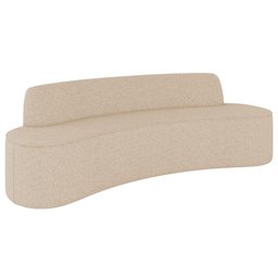 Sofá 3 Lugares para Sala de Estar Living 210cm Koane D06 Linho Marfim - Mpozenato - 1