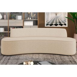 Sofá 3 Lugares para Sala de Estar Living 210cm Koane D06 Linho Marfim - Mpozenato - 5