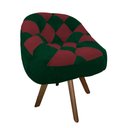 Ver imagem 2 de Poltrona Paloma Escritório Sala Giratória Madeira Suede Verde e Suede Vinho - Dominic Decor