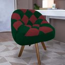 Ver imagem 1 de Poltrona Paloma Escritório Sala Giratória Madeira Suede Verde e Suede Vinho - Dominic Decor