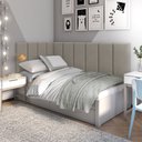 Ver imagem 1 de Cabeceira Lateral p/ Cama Solteiro 90x1.90x55 - Riscadinha Infantil - Suede Areia