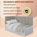 Ver imagem 3 de Cabeceira Lateral p/ Cama Solteiro 90x1.90x55 - Riscadinha Infantil - Suede Areia