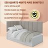 Cabeceira Lateral p/ Cama Solteiro 90x1.90x55 - Riscadinha Infantil - Suede Areia - 3
