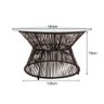 Mesa para Área Gourmet Redonda com Tampo de Vidro 1,40m em Aço e Junco Argila Anambé - 2