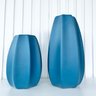 Dupla Vaso Centro de Mesa Grande Médio Alto Relevo Azul - 3
