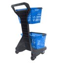 Ver imagem 3 de Carrinho de Compras Preto com Cestos D-500 12kg Removíveis Azul - Dellaplast