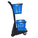 Ver imagem 2 de Carrinho de Compras Preto com Cestos D-500 12kg Removíveis Azul - Dellaplast