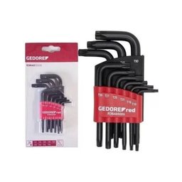 Jogo de Chaves L Torx Hexalobular Curta 9 Peças - Gedore Red - 3