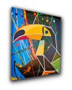 Ver imagem 5 de Quadro Figurativo Decorativo em Acrílico Pintado a Mão de Tucano Estilizado em Formas Geométricas
