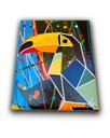 Ver imagem 6 de Quadro Figurativo Decorativo em Acrílico Pintado a Mão de Tucano Estilizado em Formas Geométricas