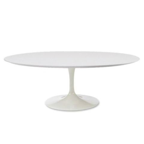 Mesa de Jantar Tulipa Saarinen Oval 244x137 Cm Tampo Laqueado Linn Design Decor Branco