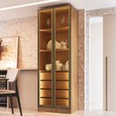 Ver imagem 1 de Cristaleira 2 Portas Reflectas com LED em MDF Marrom