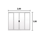 Ver imagem 2 de Janela de Correr 4 Folhas S/grade Alumínio Branco 1.00 X 2.00 Linha Modular - Hale
