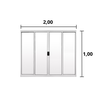 Janela de Correr 4 Folhas S/grade Alumínio Branco 1.00 X 2.00 Linha Modular - Hale - 2