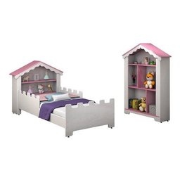 Cama Casa Juvenil Magia Branco/rosa - Rosa - 2