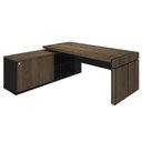 Ver mais imagens de Mesa Escritório em L e Balcão 2 Portas 3 Gavetas Corp A06 Charuto/preto - Mpozenato