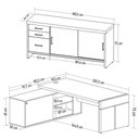 Ver imagem 4 de Mesa Escritório em L e Balcão 2 Portas 3 Gavetas Corp A06 Charuto/preto - Mpozenato