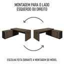 Ver imagem 6 de Mesa Escritório em L e Balcão 2 Portas 3 Gavetas Corp A06 Charuto/preto - Mpozenato