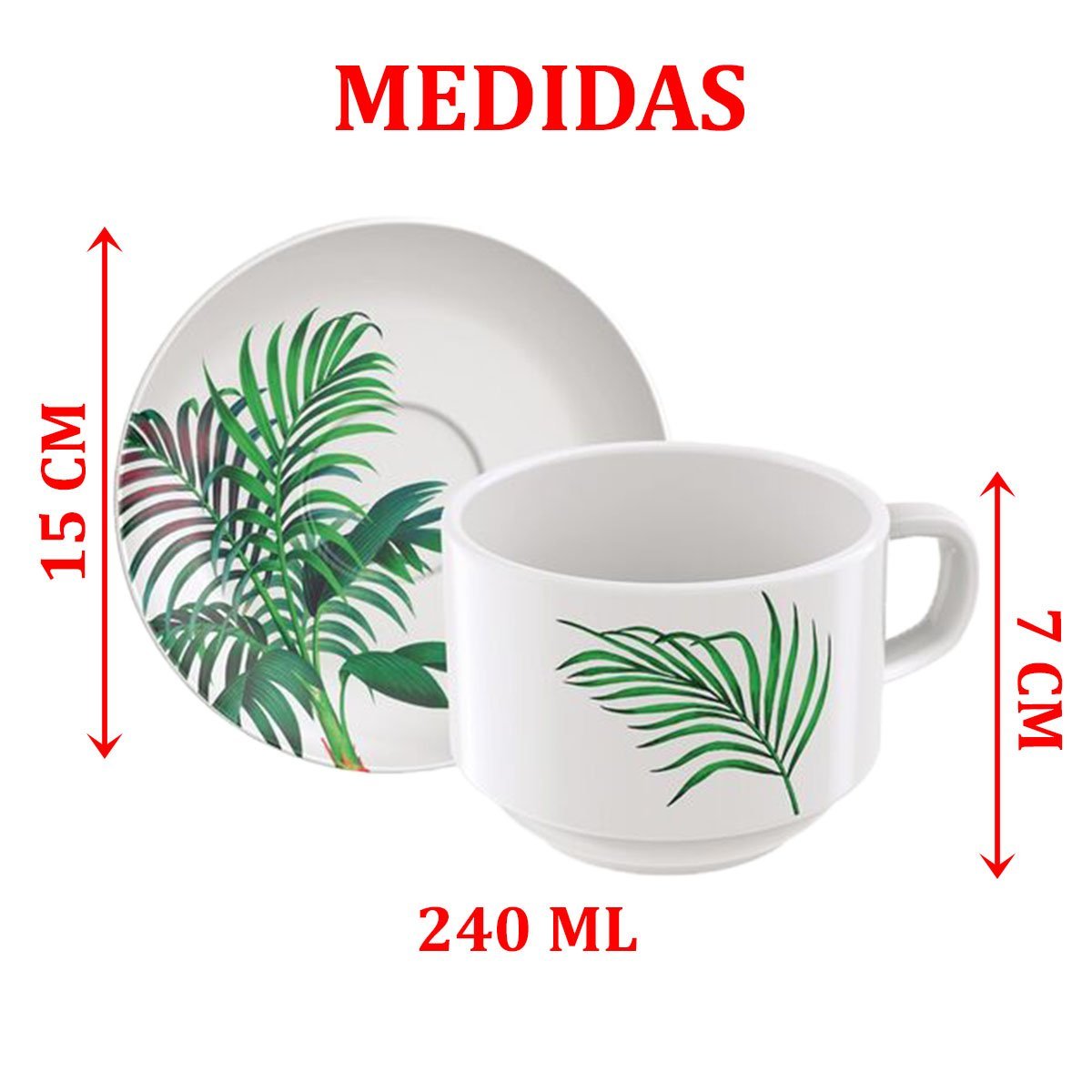 Kit Jogo Xicaras 8 Pçs 8 Pessoas Tramontina Graziela 240ml - 3