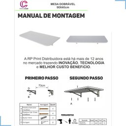 Mesa para cozinha pequena de apartamento com suporte dobrável - 5