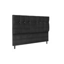 Ver imagem 1 de Cabeceira Opala Preto Estofada para Cama Box Casal 144cm Quarto Luxo Jbe Móveis