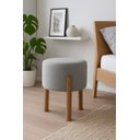 Ver imagem 4 de Kit 2 Puff Banquinho Redondo Decorativo Thor em Linho Pés Polietileno Cor Cinza