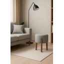 Ver imagem 3 de Kit 2 Puff Banquinho Redondo Decorativo Thor em Linho Pés Polietileno Cor Cinza