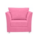 Ver imagem 2 de Poltrona Cadeira Decorativa para Sala e Quarto Lisboa Suede Rose