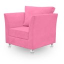 Ver imagem 1 de Poltrona Cadeira Decorativa para Sala e Quarto Lisboa Suede Rose