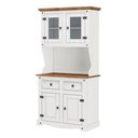 Ver imagem 1 de Cristaleira Madeira Maciça Branco 4 Portas e 2 Gavetas:branco