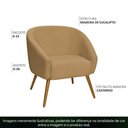 Ver imagem 3 de Poltrona Sala de Estar Mona Pés Palito Castanho Bouclê Camel - Casaepoltrona