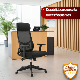 Cadeira de Escritório Presidente Core - Preta - 9