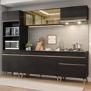 Ver imagem 1 de Armário Cozinha Modulada Completa 252cm Florença Multimóveis MP2442 Preto