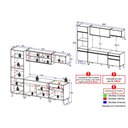 Ver imagem 3 de Armário Cozinha Modulada Completa 252cm Florença Multimóveis MP2442 Preto