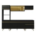 Ver mais imagens de Armário Cozinha Modulada Completa 252cm Florença Multimóveis MP2442 Preto