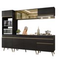 Ver imagem 2 de Armário Cozinha Modulada Completa 252cm Florença Multimóveis MP2442 Preto