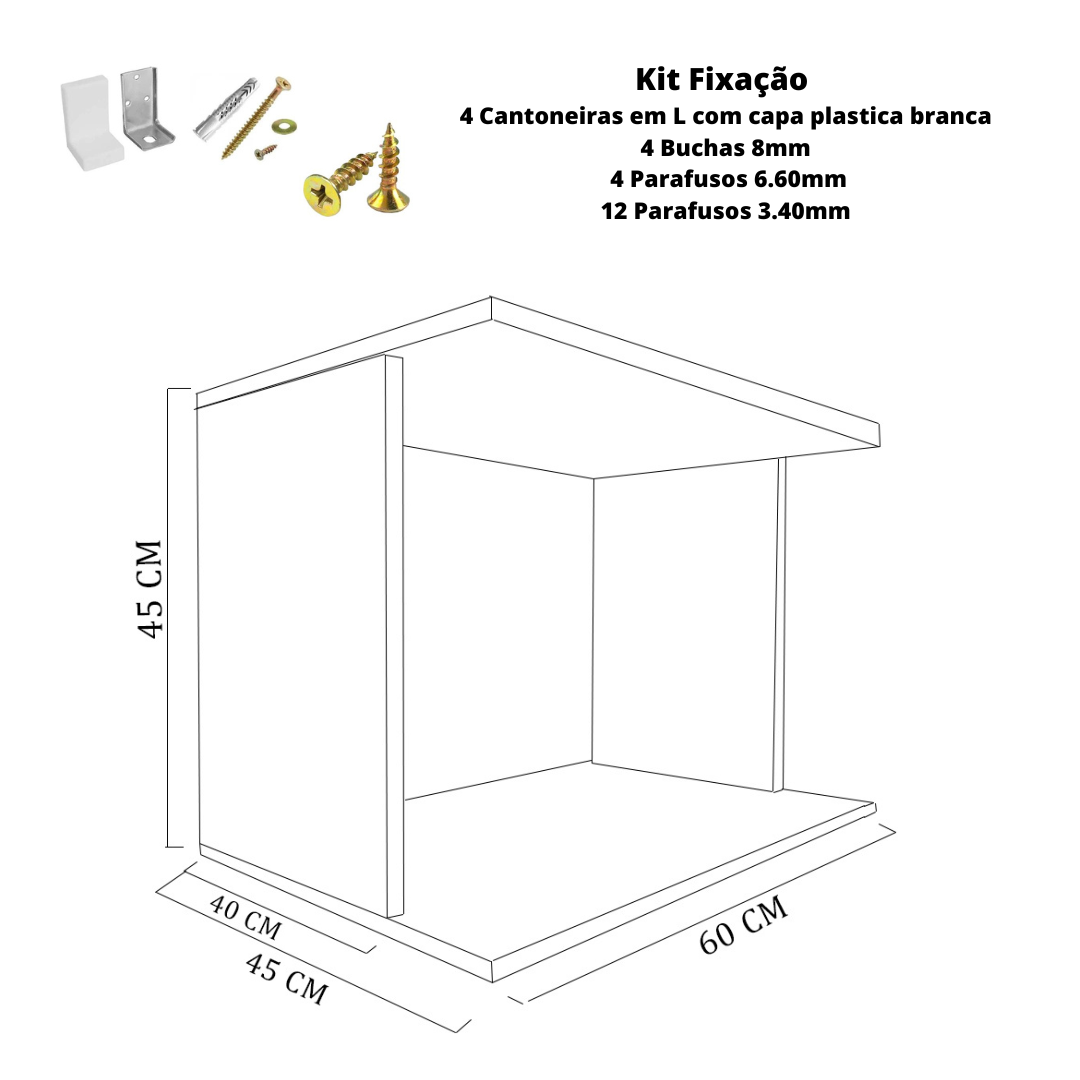 Suporte de Microondas Simples em Mdf Natural - 7