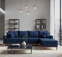 Ver imagem 1 de Sofá Beny com Chaise Direita, 2,60x1,40m, 4 Lugares, Linho, Base em Madeira.