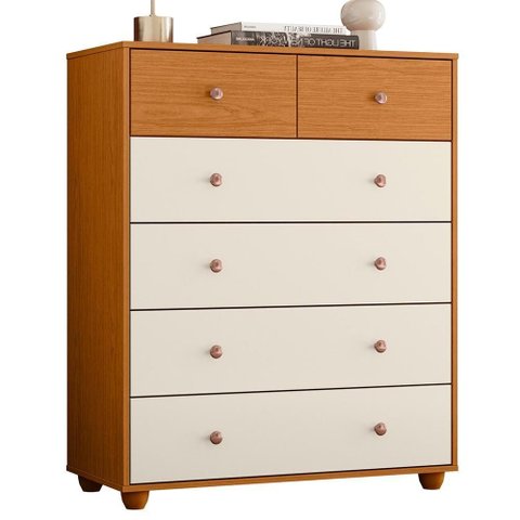Cômoda Vittoria 6 Gavetas Cinamomo/off White - Móveis Albatroz