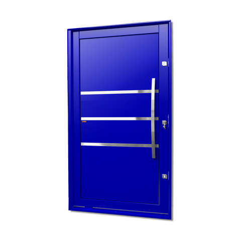 Porta Pivotante Alumínio Lambril Evolution c/Pux.Dir. Elite Azul 240x120 Brimak