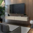 Ver imagem 4 de Rack Suspenso 1,40cm Móveis Eros Design Elegante e Organização Premium em Mdf:naturale