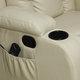 Poltrona do Papai Reclinável Sala de Cinema Massagem Balanço Giratória Austin Pu Bege G31 - Gran Bel - 6